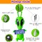 4 FT Halloween Inflatable Alien with Banner Decoration, Built-in LED
